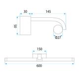 Kupaonska zidna LED lampa APP1888-1W 60cm BLACK