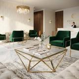 Stolik kawowy szklany Glamour Gold CS-14G