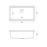 granito kriauklė Logan 110 White