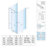Duschkabine Rea Atlas 100x100 Brush Gold