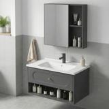 Conjunto de muebles de baño con lavabo River 60cm Grey