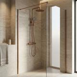 Set de duș fără pipă cu termostat Rea Lungo Copper Brush
