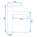 Bateria umywalkowa REA CLIF CZARNA NISKA