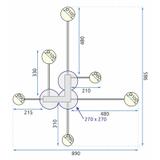 Deckenlampe Black 6-Arm Led APP521-6C