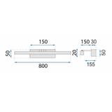 Kinkiet łazienkowy LED APP1862-1W 80 cm Złoty