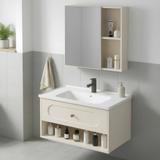 Conjunto de muebles de baño con lavabo River 60cm Creme