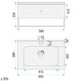 Zestaw mebli łazienkowych z Umywalką River 60cm Szary