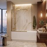 Paravento vasca scorrevole REA Dario Brush Gold 80