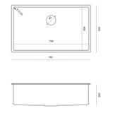 Évier en acier ANTHONY 80 BRUSH NICKEL