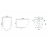 Set: Wall-hung toilet bowl + Countertop washbasin Rea Light Pink Matt