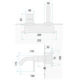 Wall Mounted faucet Rea Foster Brush Copper