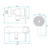 Maišytuvas vonios REA Clif Brush Gold