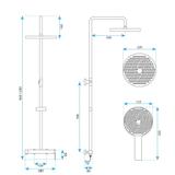 Conjunto de ducha Rea Hunter Brush Nickel