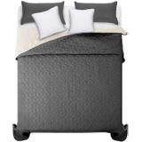 Narzuta dwustronna pikowana Diamante D.Grey / Ecru