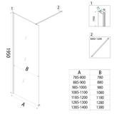 Walk-in douchewand Rea Flexi Transparent / Titan 110
