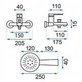 Rea Buzz BLACK miješalica za kadu