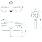 Shower faucet REA Ontario Gun Grey