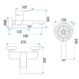 Bathtub faucet PREMIUM REA Vision Brush Gold