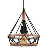 Lampa sufitowa geometryczna wisząca w stylu loft boho sznur APP678-1CP