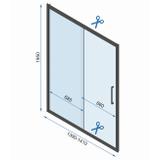 Shower door REA Rapid Slide 140 Gold Brush