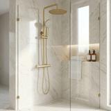 Set de duș fără pipă cu termostat Rea Lungo Gold Brush