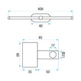 Kinkiet łazienkowy LED APP1889-1W 40 cm Złoty