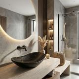 Nadgradni umivaonik Rea Royal 60 Black Marble Mat