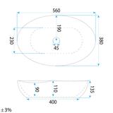 Νιπτήρας Rea Emilia Reno Φινίρισμα Ματ, Μπεζ, Απομίμηση πέτρας 56 x 38 x 13.5 εκ