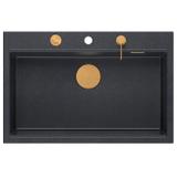 granitový drez MARC 110 WORKSTATION Black Metallic