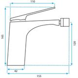 Bateria bidetowa Rea Avalon Miedź Szczotkowana
