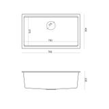 Granite sink Logan 110 Grey Metallic