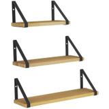 Półka ścienna drewniana 322182 kpl. 3 szt
