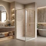 Shower enclosure Rea Bruno 100x80 Brush Gold