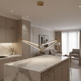 Люстра LED APP1776-CP Brush Gold