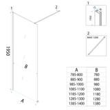 Shower screen Rea Flexi Transparent / Black 100