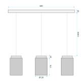 Hängelampe  APP1812-3CP Frosted Grey