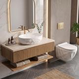 Zestaw Misa WC REA Gustavo Rimless podwieszana + Umywalka nablatowa Maya