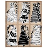 ZESTAW NA CHOINKĘ 12 SZTUK DREWNIANE CHOINKI KL-21X16