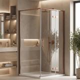 Shower enclosure Rea Bruno 90x90 Brush Copper