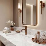 Βρύση νιπτήρα Rea Lungo Diamond Brush Copper Χαμηλή