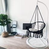 Fotel wiszący boho z poduszką black 490129A