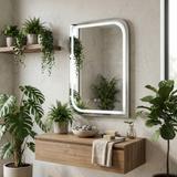 Lustro ścienne LED ZONE 70x50 Nikiel Szczotkowany