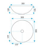 Lavabo da appoggio in ceramica Rea Stella Black Marble Brush