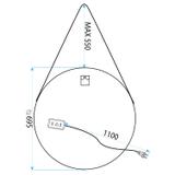 Scáthán Bhabhta LED Crochta ar Stráip 70 cm 104