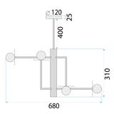 Lampe APP1668-6CP Black