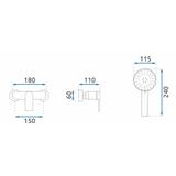 Dušas maisītājs ar rokas dušu REA Verso Black zelta krāsā Brushed