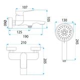 Vonių maišytuvas PREMIUM REA Vision Chrome