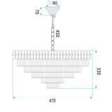 Hängelampe Cristal G055-CP 50cm CHROME