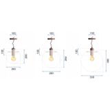 Hängelampe Glas Lassi Black 20+25+30 cm