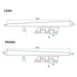 Spádová lišta sprchovej vaničky 120 cm Brush Copper